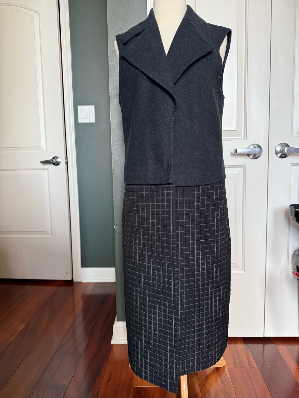 Trouvé Charcoal Lined Vest Coat - Size S
